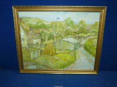A framed watercolour titled verso 'Bee Keeper' on a unit ten Art Society label,