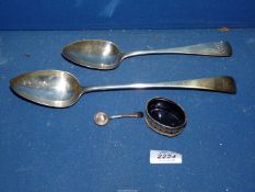Two Silver serving spoons, one being early London silver, date letter 's',
