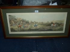 A framed engraving by Sutherland 'Fox Hunting' Plate 4, painted by Dean Wolstenholme,