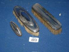 Two Silver backed clothes brushes, Birmingham 'J&C' (Jones & Crompton)', the other Chester,