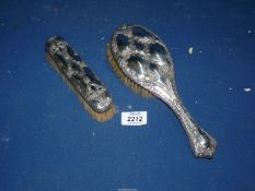 A Silver backed hair and clothes brush, Birmingham possibly circa 1920's, maker H.W. Ltd.