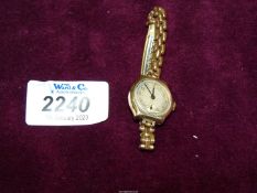 A 9ct gold 15 jewel Swiss made Ladies wristwatch..