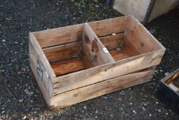 A wooden fruit box.