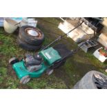 A Qualcast 450 self propelled mower with grass box, 148 cc engine, good compression.