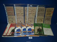 Sixteen steam era National Coal Board dockets, together with model railway brochures.