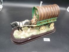 A Leonardo Gypsy Caravan, 13'' long x 20'' high, small chips to base.