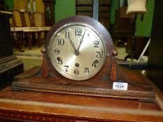 A Westminster chiming mantle Clock in Napoleon shape, (key absent).