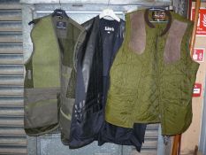 A Barbour quilted shooting vest, size XL,
