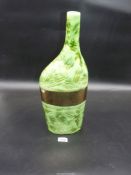 A large contemporary green and gold lustre vase, by Vincent Cadeaux, France.