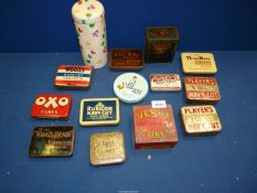 A quantity of Tobacco tins and an Oxo tin.