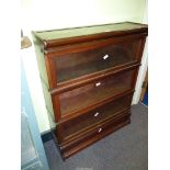 A Globe Wernicke type Mahogany three-stage bookcase with plinth base.