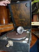 A "Columbia Grafanola" portable gramophone for restoration.