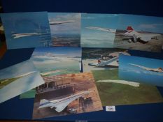 A small quantity of photographic prints of Air France and British Airways Concorde jets.