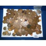 A quantity of pre-decimal and decimal copper coins.