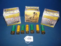Three boxes of Challenge Tunet 20 bore shotgun cartridges (75 approx).