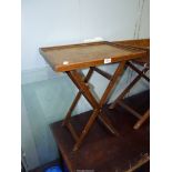 An Oak cross legged folding based rectangular Occasional Table,