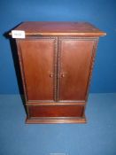 A Mahogany finished smokers Cabinet (not fitted), 11 1/2" wide x 9" deep x 17" tall.