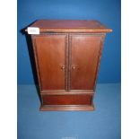 A Mahogany finished smokers Cabinet (not fitted), 11 1/2" wide x 9" deep x 17" tall.