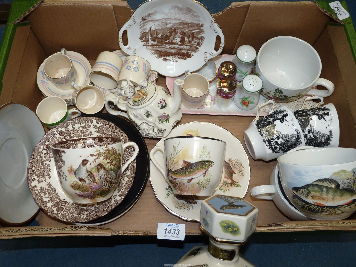 A quantity of china to include two large Portmeirion cups and miniature teapot, - Image 2 of 4