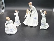 Four Royal Doulton lady figures, Just for You, With Love, Thinking of You and Amanda.
