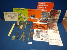 A quantity of miscellanea to include a bag of instruction leaflets for machinery and toys including
