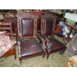 An early and appealing 20th Century Satinwood framed suite of six dining chairs and a pair of