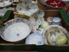 A quantity of china to include an attractive hors d'oeuvres dish, Crown Staffordshire bowl,