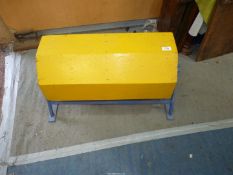 A colourful club house quality octagonal cylinder tombola on stand with sealed bearings.