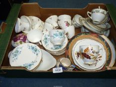 A quantity of mixed teasets including Queen Anne, Crown Chateau,