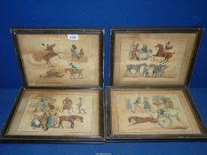 Four Victorian hand coloured lithographs by and after Henry Alken: 'Symptoms' and 'Songs',