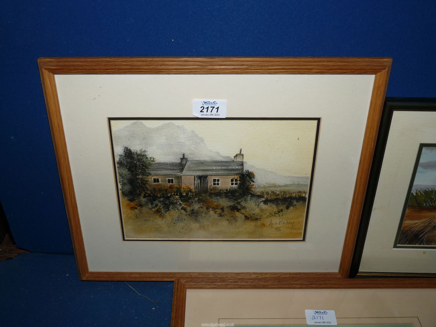 Three framed and mounted Watercolours signed by the artist Ann Pinney, 'A Welsh Cottage', - Image 2 of 3