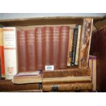 A box of books including six volumes of Grotes History of Greece, 'Opera Omnia',