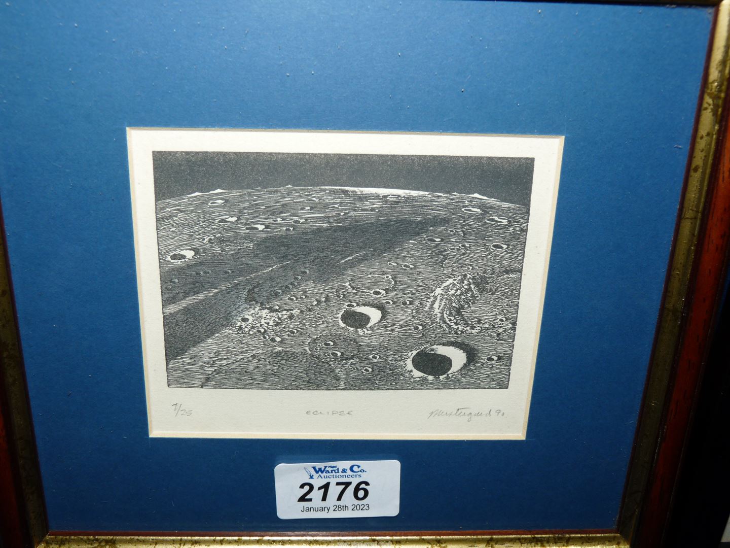 A framed and mounted limited edition Etching no 7/25 titled 'Eclipse' by Jim Westergard, - Image 2 of 3