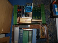 Two boxes of books including dictionaries, 20th c.