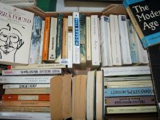 A box of paperback novels including Bill Bryson, Henry Williamson, Germaine Greer,