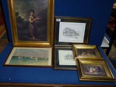 A quantity of Prints to include The Milkmaid, sailing boats, C.