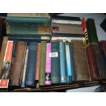 A box of books including 'The Last Days of Pompeii' by Lord Lyfton, 'Poetical Notes of Thomas Wood',