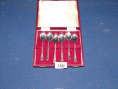 A cased set of silver teaspoons, Sheffield 1920 by F.H.