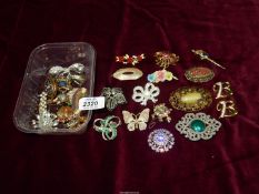 A quantity of Brooches including floral, butterfly etc.