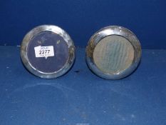 Two circular Silver photograph frames, one Birmingham 1922 by B&G and the other marked 925.