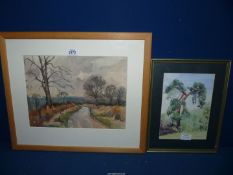 A framed and mounted Watercolour titled 'Pilgrim Tree' by Ruth Willatt along with a framed and