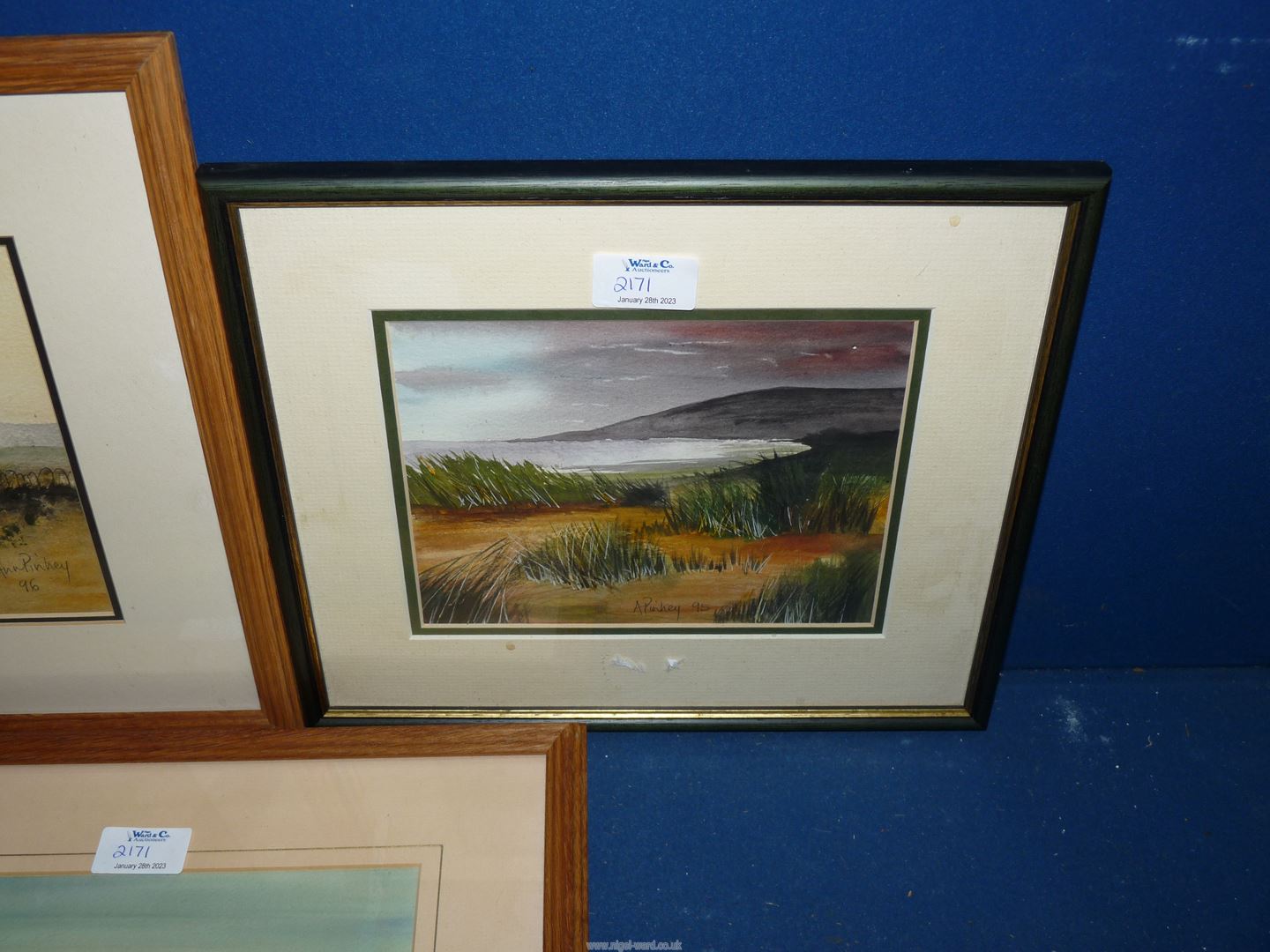 Three framed and mounted Watercolours signed by the artist Ann Pinney, 'A Welsh Cottage', - Image 3 of 3