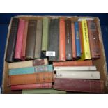 A box of hardback books including 'Coniston' by Winston Churchill, 'Lord Jim' by Joseph Conrad,