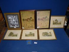 A small quantity of Prints to include Cattle drinking from the river, Hunting scene,