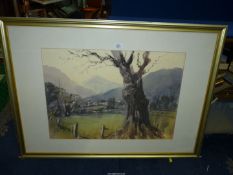 A watercolour of The Sugar Loaf, Abergavenny, signed D. John Sweetingham.