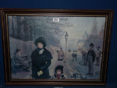 A framed Print "Spring Morning" by George Clausen.