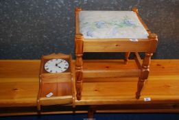 A stool and an Acctim wall clock.