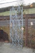 Four galvanised fencing panels with leaf design, 65" high x 22" wide.
