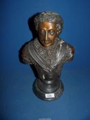 A well modelled Bronze Bust of George II in elaborate regalia,