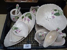 A quantity of Crown Ducal 'Fuchsia' pattern ware including; dishes, bowl, cruet set,